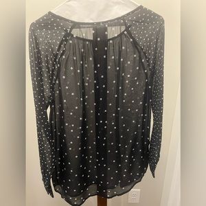 Old Navy long sleeve black with white sheer top